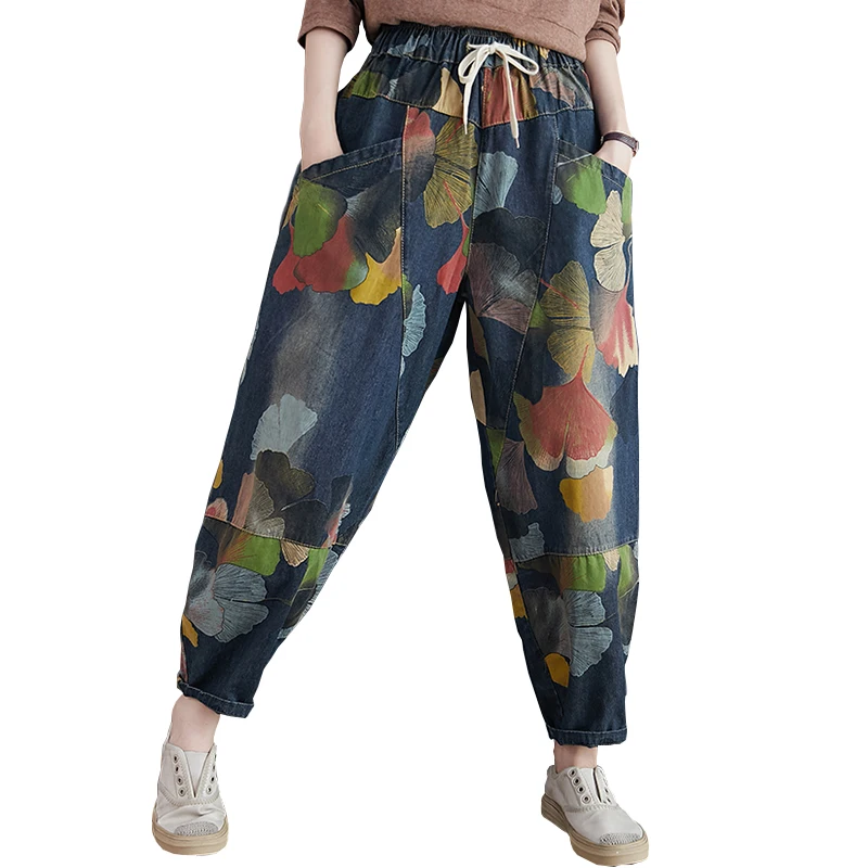 2022 New Fashion Spring And Autumn Ladies Jeans Women Casual Leaf Print Denim Trousers Female Oversized Harem Pants FC2023
2022 New Fashion Spring And Autumn Ladies Jeans Women Casual Leaf Print Denim Trousers Female Oversized Harem Pants FC2023