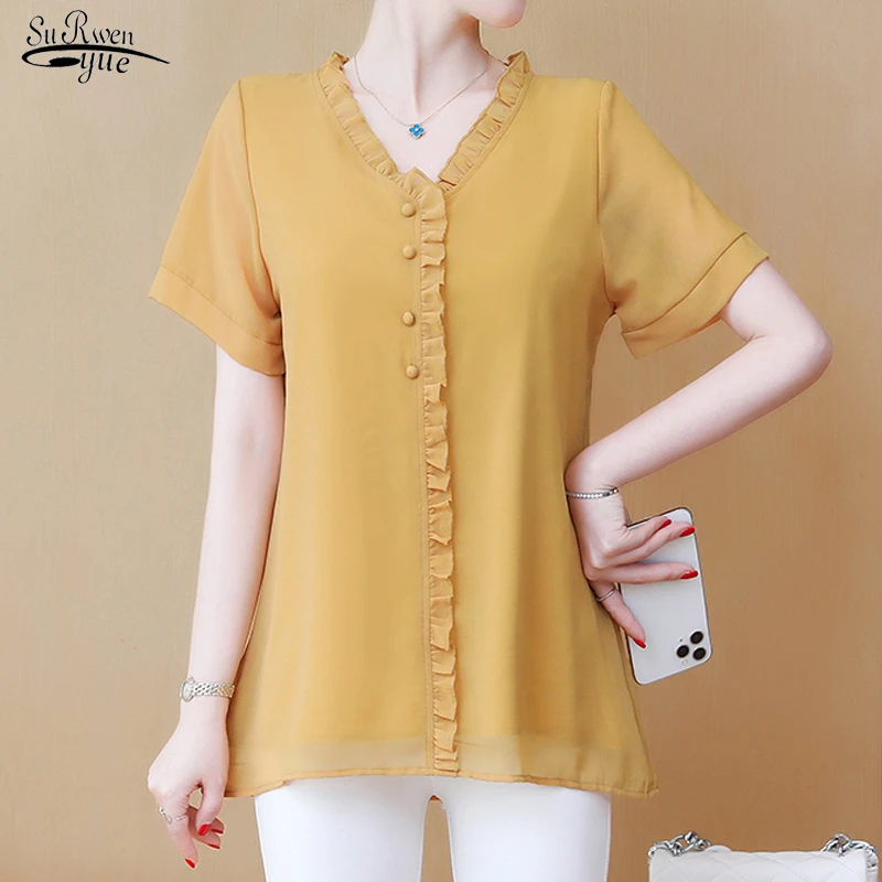 New Summer Floral Short Sleeve Casual Shirts Women Loose L-5XL Tops Women Chiffon Long Blouse Loose Female Clothing 19896
New Summer Floral Short Sleeve Casual Shirts Women Loose L-5XL Tops Women Chiffon Long Blouse Loose Female Clothing 19896