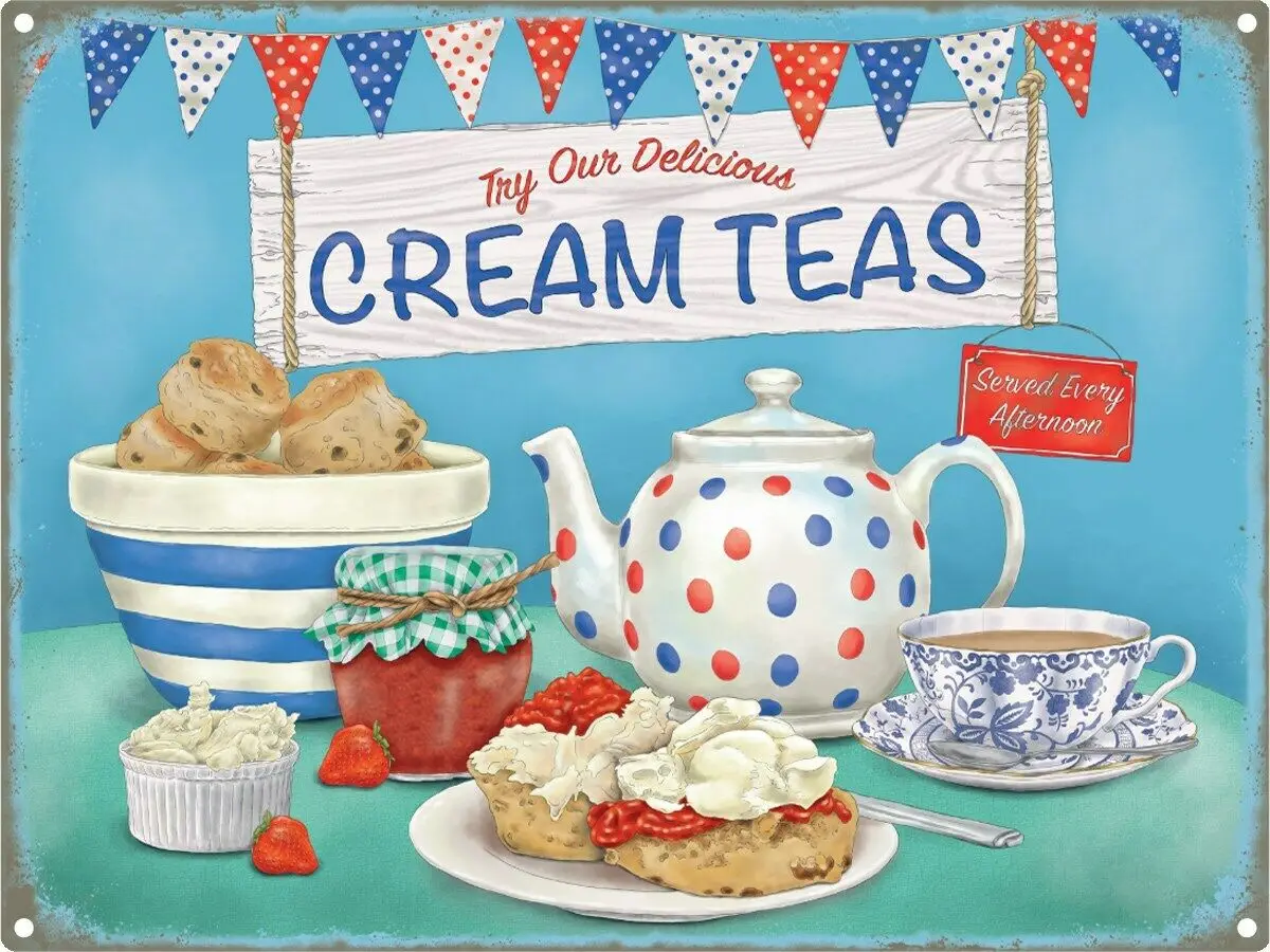 Cream Teas Bunting Drink Tin Signs Shabby Chic Plate Wall Art Poster Home Bar Pub Room Wall Signs
Cream Teas Bunting Drink Tin Signs Shabby Chic Plate Wall Art Poster Home Bar Pub Room Wall Signs