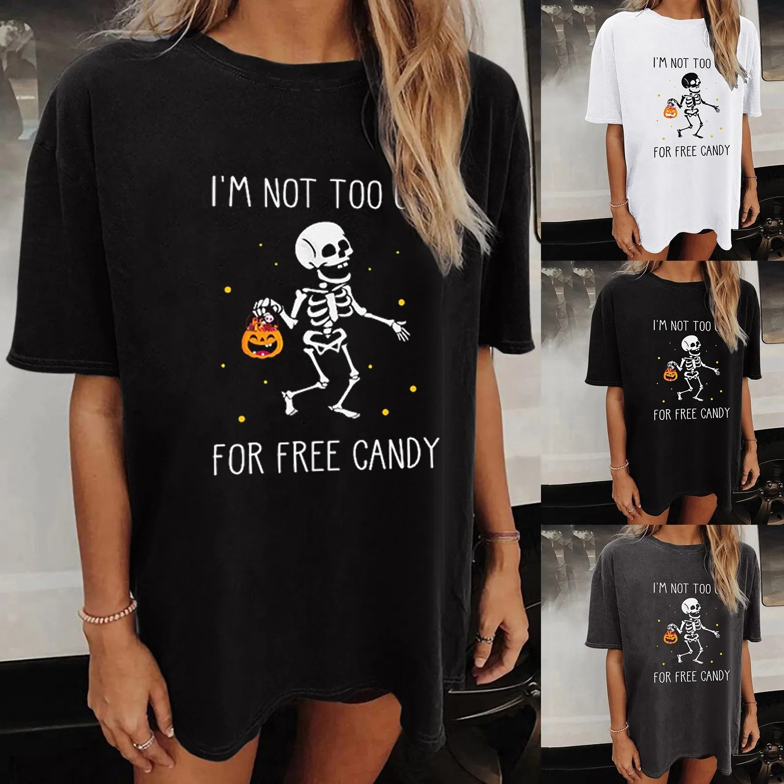 Halloween Womens Short Sleeve Crew Neck Skeleton Printed T Shirt Top Casual Loose Funny Shirts Tee Blouse Exercise Wear
Halloween Womens Short Sleeve Crew Neck Skeleton Printed T Shirt Top Casual Loose Funny Shirts Tee Blouse Exercise Wear