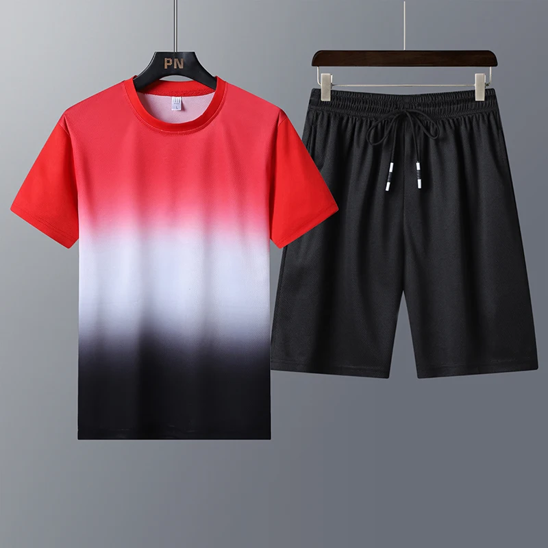 Men Sportsuits Fitness Two Pieces T-shirt Shorts Mens Tracksuit Patchwork Casual Fashion Track Suits Brand Clothong Set Homme
Men Sportsuits Fitness Two Pieces T-shirt Shorts Mens Tracksuit Patchwork Casual Fashion Track Suits Brand Clothong Set Homme