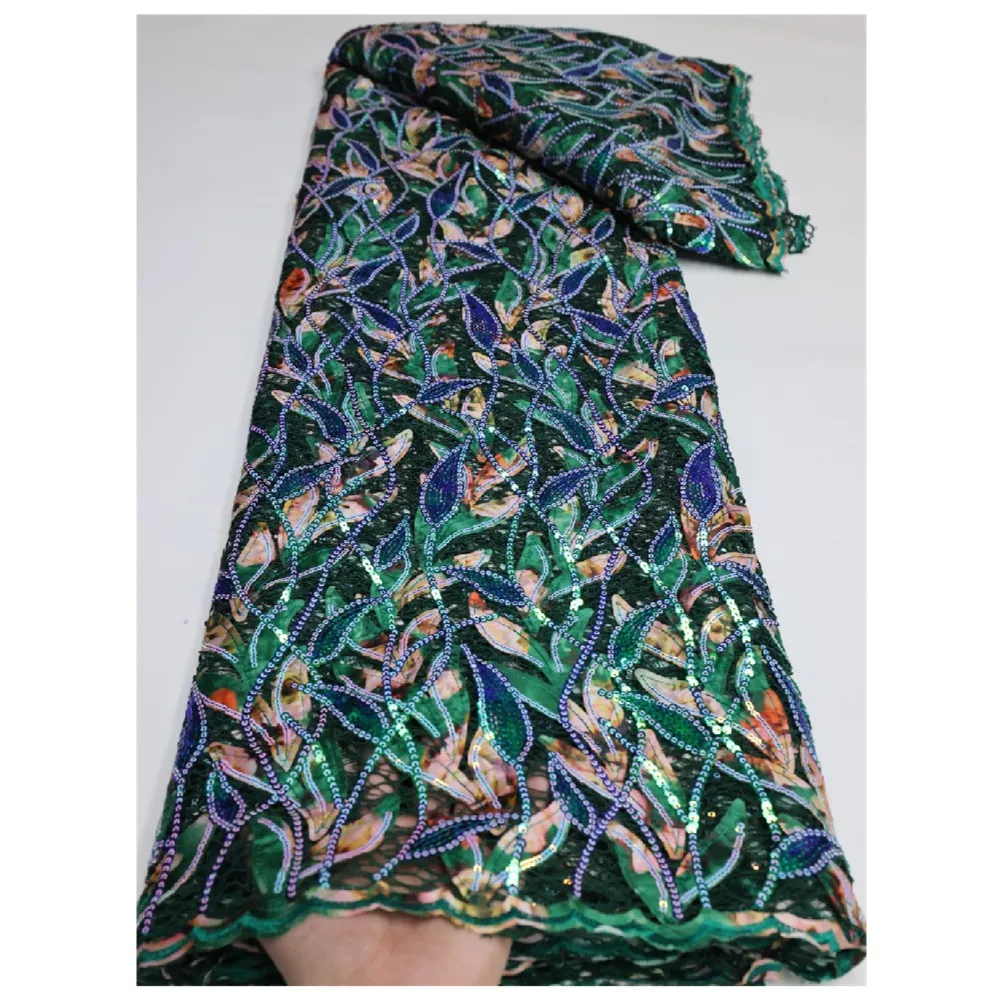 NI.AI африканская бархатная кружевная ткань 2022 высокое качество пайетки кружевной