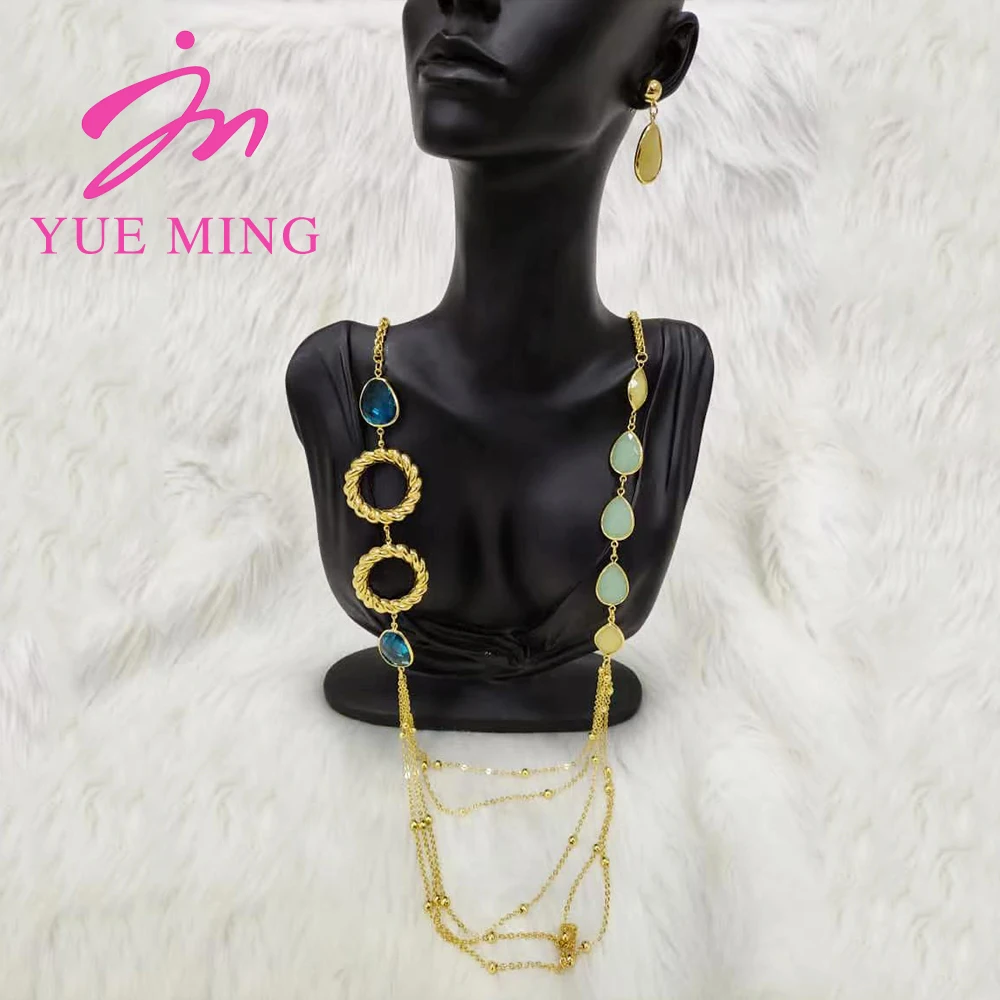 Luxury Long Chain for Women African Dubai Gold Color Zircon Jewelry Set Wedding Tassel Necklace Earrings Bohemia Bridal Jeweller
Luxury Long Chain for Women African Dubai Gold Color Zircon Jewelry Set Wedding Tassel Necklace Earrings Bohemia Bridal Jeweller