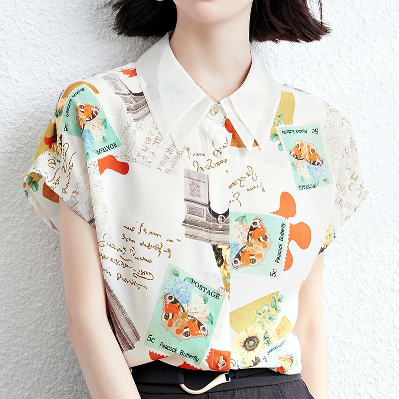 Summer New Double-Layer Doll Collar Bat Short-Sleeved Floral Fashion All-Match Loose Temperament Women'S Chiffon Shirt Top
Summer New Double-Layer Doll Collar Bat Short-Sleeved Floral Fashion All-Match Loose Temperament Women'S Chiffon Shirt Top