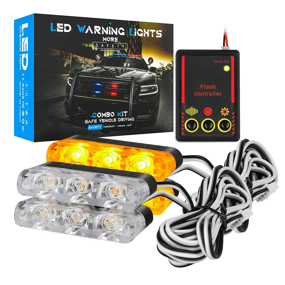 4pcs LED 3smd Flashing Signal Lamp LED Light Strip Car Strobe Warning Light Emergency Lamp Bar for Police Truck SUV Motorcycle
4pcs LED 3smd Flashing Signal Lamp LED Light Strip Car Strobe Warning Light Emergency Lamp Bar for Police Truck SUV Motorcycle