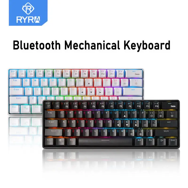 

RYRA Mechanical Keyboard 2.4Ghz USB 61 Keys RGB Backlit Wireless Keyboards With Bluetooth Computer Desktop Notebook Esports Game