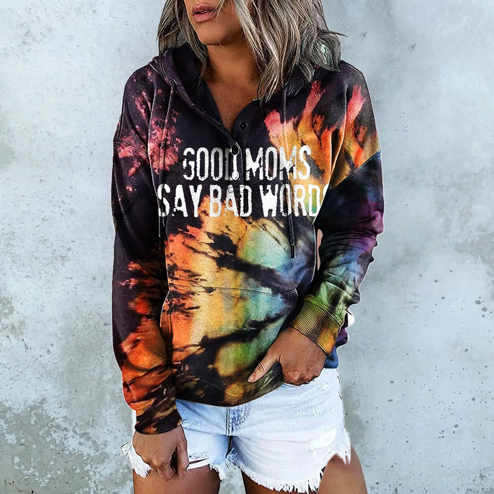 Crop Pullover Women Women Drawstring O-Neck Hooded Tie-Dye Print Long Sleeves Pullover Color Hoodie for Women Long Cotton Hoodie
Crop Pullover Women Women Drawstring O-Neck Hooded Tie-Dye Print Long Sleeves Pullover Color Hoodie for Women Long Cotton Hoodie