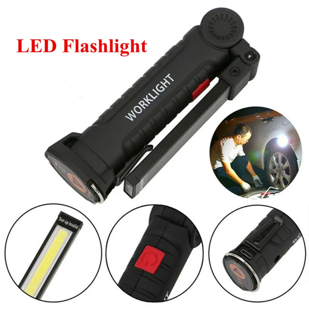 

5 Modes COB Work Light Car Repair Torch Handheld USB Rechargeable Flashlight Inspection Lamp Foldable LED Magnet Flashlights