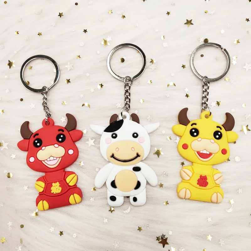 Cartoon Cow Keychain Silicone Key Ring Bag Pendant Accessories 2021 Year Of The Ox New Year Gift Key Holder
Cartoon Cow Keychain Silicone Key Ring Bag Pendant Accessories 2021 Year Of The Ox New Year Gift Key Holder