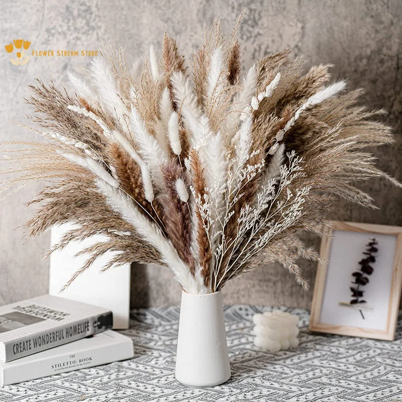 80PCS Natural Dried Pampas Grass Bouquet Dried Flowers Boho Home Decor Fluffy Phragmites Reed Wedding Party Ramadan Decoration
80PCS Natural Dried Pampas Grass Bouquet Dried Flowers Boho Home Decor Fluffy Phragmites Reed Wedding Party Ramadan Decoration