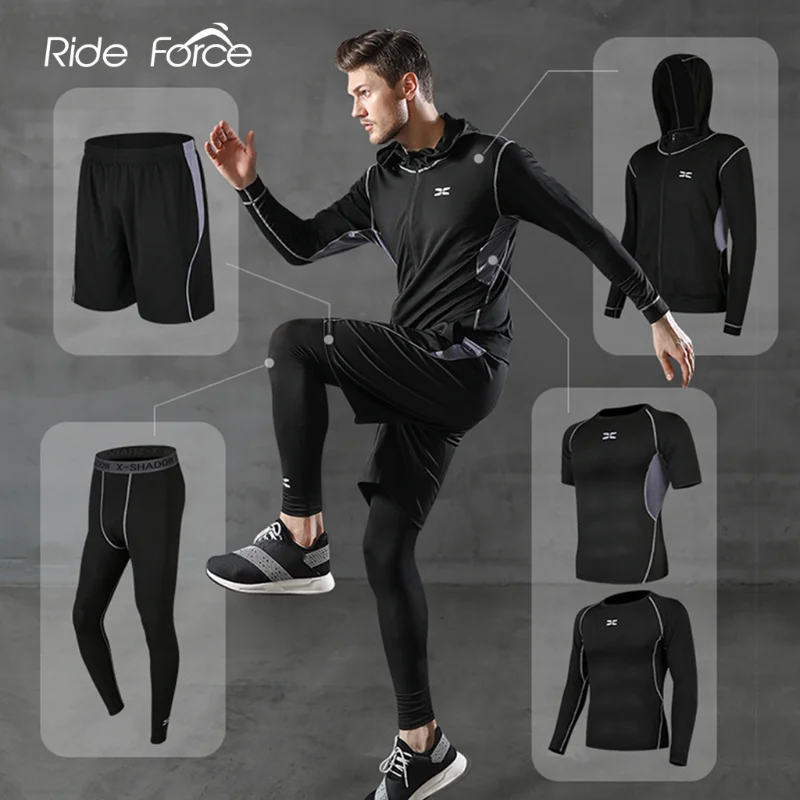 Clothes Running Exercise Workout Jogging Sport Casual Wear Men's Tracksuit 5 Pcs/Set Gym Fitness Compression Sports Suit
Clothes Running Exercise Workout Jogging Sport Casual Wear Men's Tracksuit 5 Pcs/Set Gym Fitness Compression Sports Suit