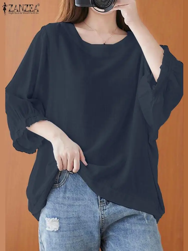 Блузка женская оверсайз с круглым вырезом и рукавом 3/4
Блузка женская оверсайз с круглым вырезом и рукавом 3/4