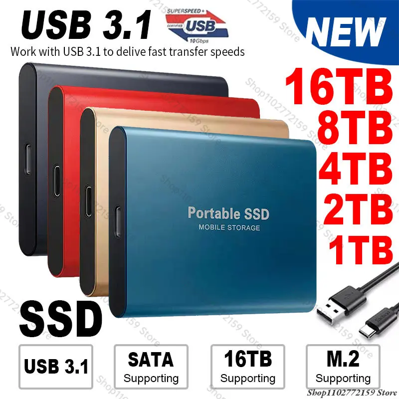 Original High-speed 16TB SSD 2TB Portable External Solid State Hard Drive USB3.1 64TB 8TB Interface Mobile Hard Drive for Laptop
Original High-speed 16TB SSD 2TB Portable External Solid State Hard Drive USB3.1 64TB 8TB Interface Mobile Hard Drive for Laptop