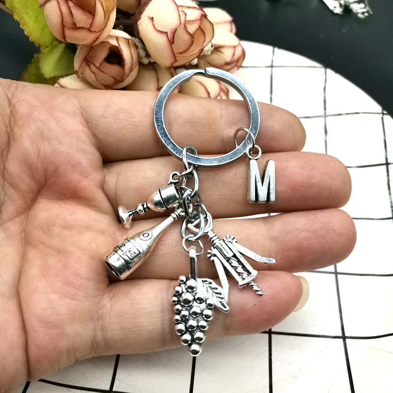 Cocktail Wine Corkscrew Goblet Wine Keychain Bar 26 Letters Key Ring Charm Creative Women Jewelry Accessories Pendant Gifts
Cocktail Wine Corkscrew Goblet Wine Keychain Bar 26 Letters Key Ring Charm Creative Women Jewelry Accessories Pendant Gifts