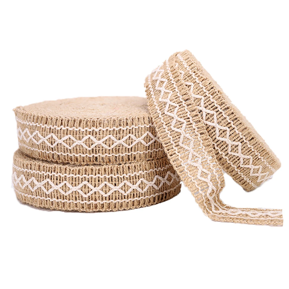 

Chainho,DIY Hemp Rope Braided Ribbon,Width:35mm,Length:2 Yards,For Clothing,Shoes,Hats Creative Decorative Accessories,MSD05