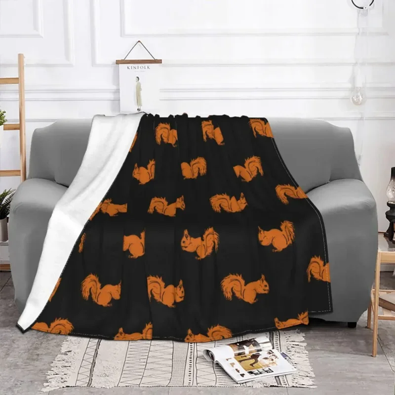

Squirrel Joyful Funny Flannel All Season Animal Breathable Warm Throw Blanket For Home Car Quilt