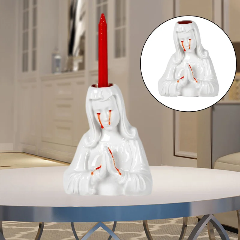 Resin Creative Crying Mary Candle Holder Artistic Candlestick Polished Organizer Figurines Columnar Candles Stand Party Supplies
Resin Creative Crying Mary Candle Holder Artistic Candlestick Polished Organizer Figurines Columnar Candles Stand Party Supplies