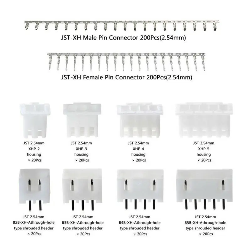 560pcs/Set Micro Mini Plug 2Pin 2.54mm 2 3 4 5-Pin Crimp JST XH Compatible Kit For Household Appliances, Electronics Factories
560pcs/Set Micro Mini Plug 2Pin 2.54mm 2 3 4 5-Pin Crimp JST XH Compatible Kit For Household Appliances, Electronics Factories
