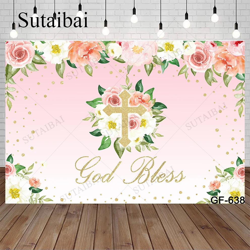 First Communion Baptism Backdrop Flowers Gold Glitter Dot God Bless Baby Shower Birthday Party Kid Photography Studio Photophone
First Communion Baptism Backdrop Flowers Gold Glitter Dot God Bless Baby Shower Birthday Party Kid Photography Studio Photophone