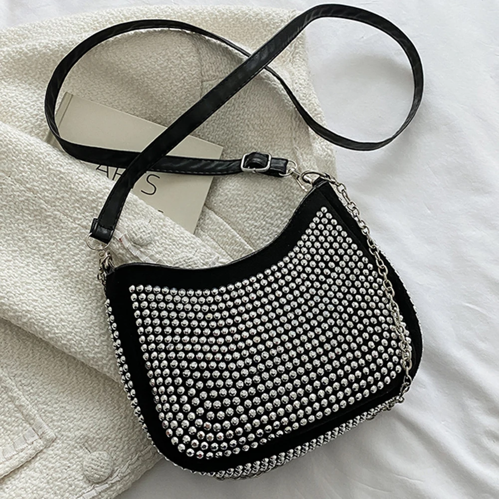 Women Fashion Shoulder Crossbody Bags Casual Rhinestone Chain Underarm Bags Small Messenger Handbags Female Daily Shoulder Bags
Women Fashion Shoulder Crossbody Bags Casual Rhinestone Chain Underarm Bags Small Messenger Handbags Female Daily Shoulder Bags