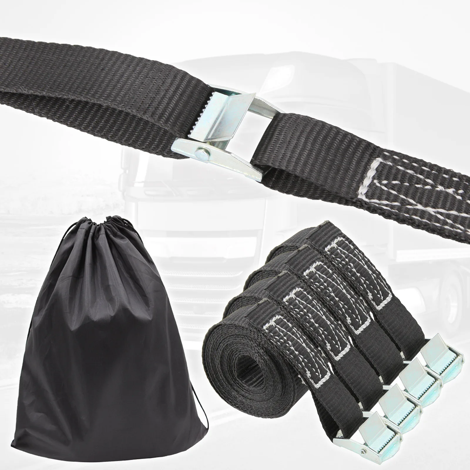 

3.0 M Buckle Tie-Down Cargo Straps Hook Loop Fastener Ratchet Belt Luggage Holder Fastener for Car Motorcycle Bike Camping Bags