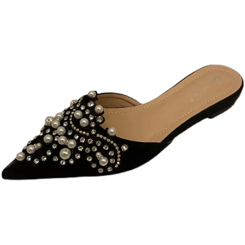 Handmade Shoes Pearl Slippers Woman Beading String Mules Pointed Toe Sandals Home Slides Women Beaded Slippers Summer Flipflops
Handmade Shoes Pearl Slippers Woman Beading String Mules Pointed Toe Sandals Home Slides Women Beaded Slippers Summer Flipflops