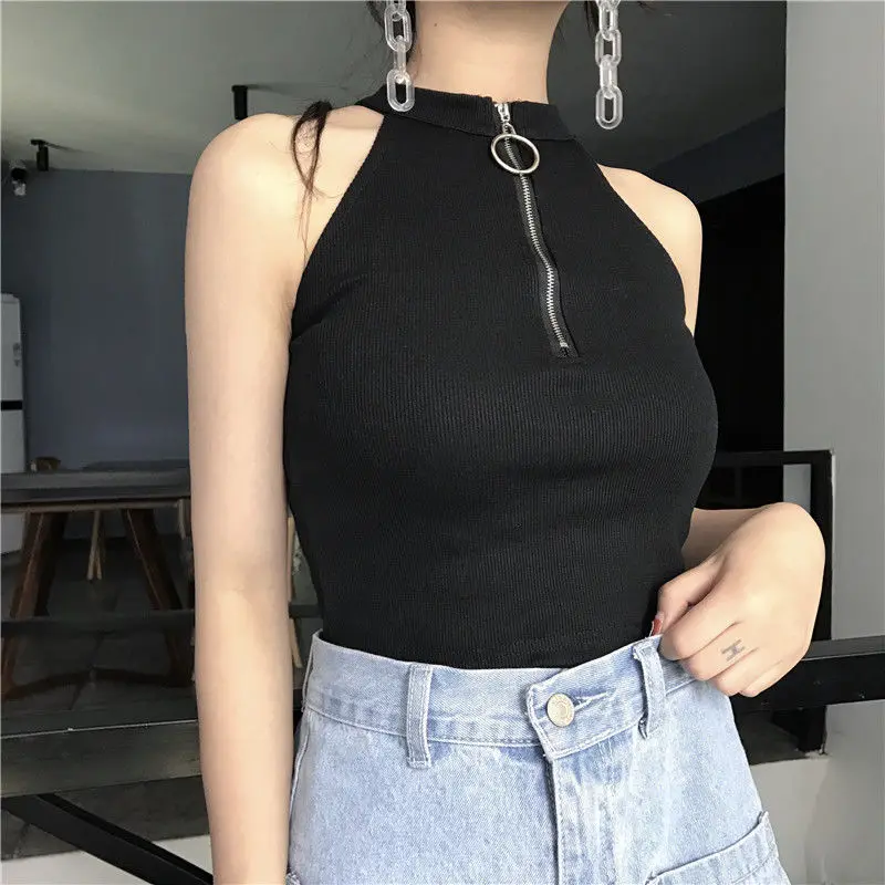 Chic Vintage Zipper Crop Tank Tops Women Summer Halter Slim Solid Streetwear Camis Casual Korean Female Basic Yk2 Tank Tops
Chic Vintage Zipper Crop Tank Tops Women Summer Halter Slim Solid Streetwear Camis Casual Korean Female Basic Yk2 Tank Tops
