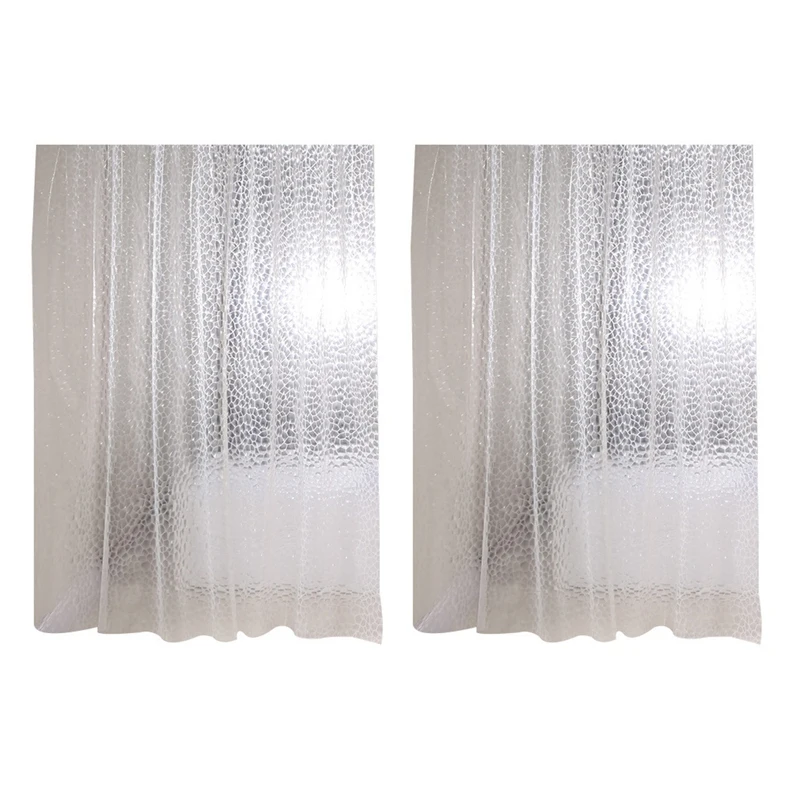BEST2X Clear EVA Shower Curtain Liner Waterproof Transparent 3D Water Square Bathroom Curtain In 71Inch X 79Inch, 24 Hooks
BEST2X Clear EVA Shower Curtain Liner Waterproof Transparent 3D Water Square Bathroom Curtain In 71Inch X 79Inch, 24 Hooks