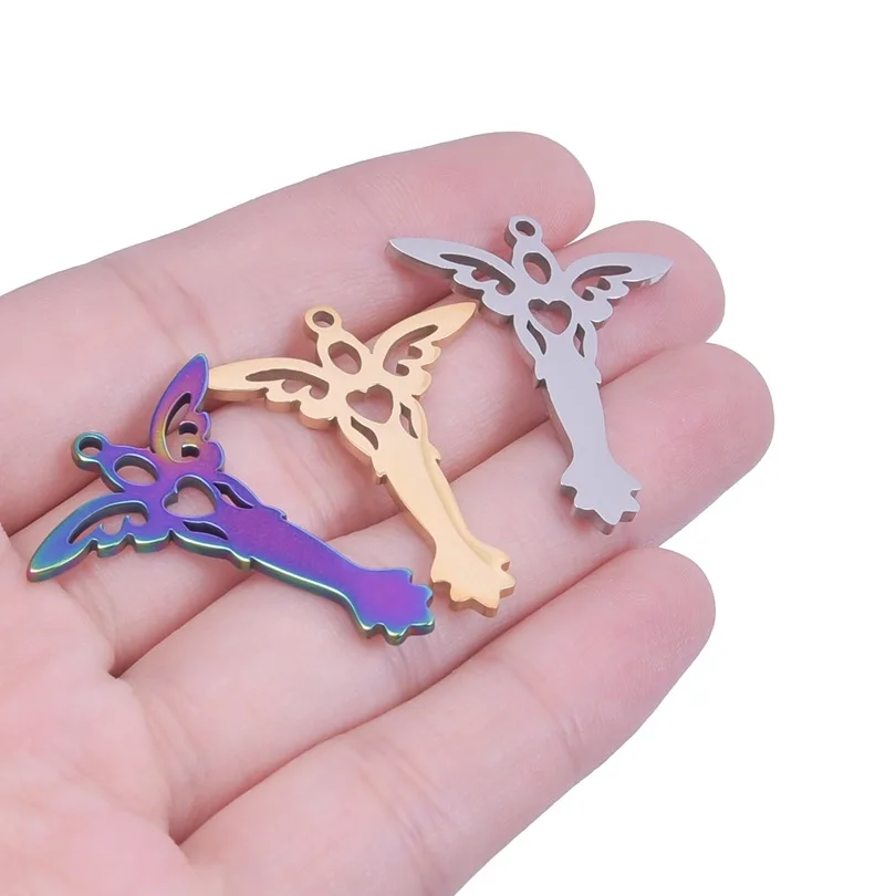 WZNB 5Pcs Stainless Steel Angel Wings Charms for Jewelry Making Earring Heart Pendant Necklace Accessories Supplies Diy Material
WZNB 5Pcs Stainless Steel Angel Wings Charms for Jewelry Making Earring Heart Pendant Necklace Accessories Supplies Diy Material