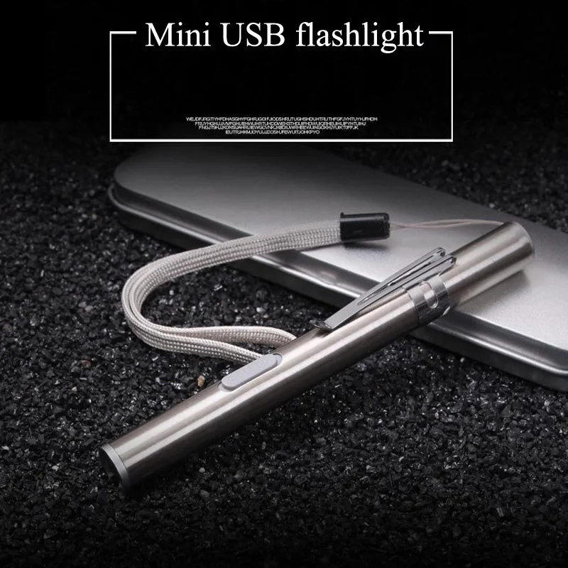Mini LED Waterproof Design Pen Hanging with Metal Clip USB Rechargeable LED Flashlight Powerful
Mini LED Waterproof Design Pen Hanging with Metal Clip USB Rechargeable LED Flashlight Powerful