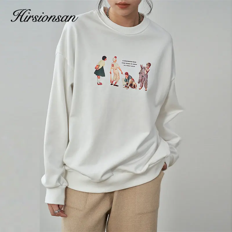 Hirsionsan Autumn New Funny Printed Hoodie Women Loose Vintage O-neck Long Sleeve Sweatshirt Female Leisure All-match Jumpers
Hirsionsan Autumn New Funny Printed Hoodie Women Loose Vintage O-neck Long Sleeve Sweatshirt Female Leisure All-match Jumpers