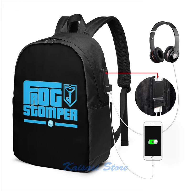 Funny Graphic print Frog Stomper Ingress USB Charge Backpack men School bags Women bag Travel laptop | Багаж и сумки