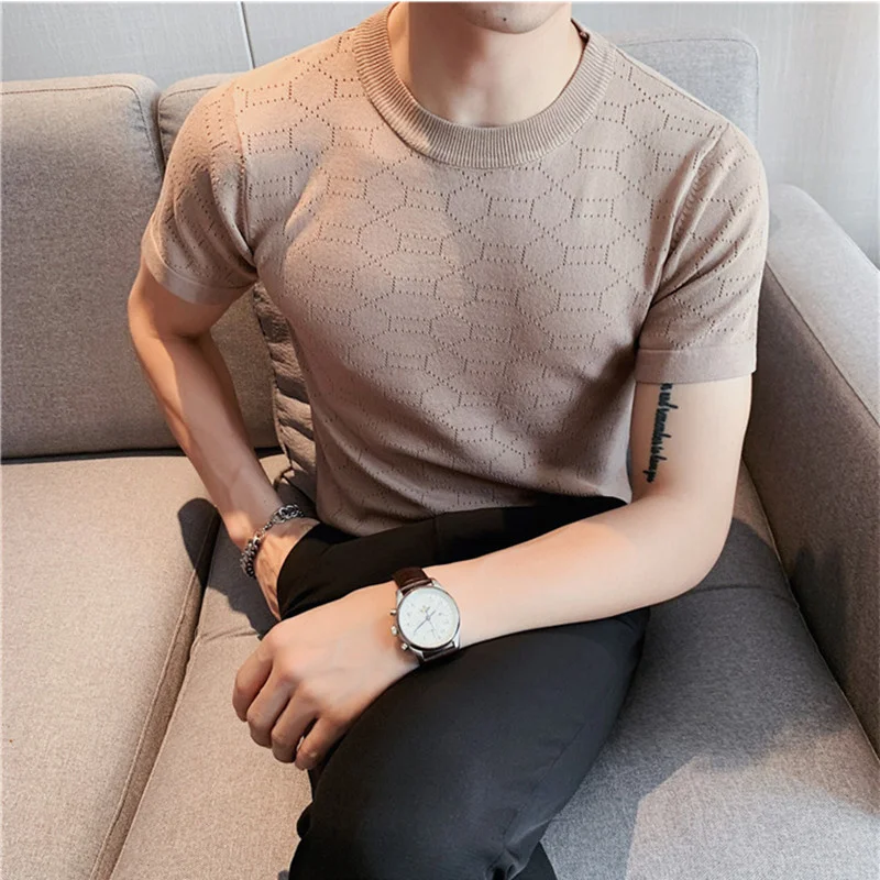 2023 Men's Fashion Summer High Quality Lce Silk Short Sleeve T-Shirts/Male Slim Fit Round Collar Knitted T-Shirt Plus Size S-4XL
2023 Men's Fashion Summer High Quality Lce Silk Short Sleeve T-Shirts/Male Slim Fit Round Collar Knitted T-Shirt Plus Size S-4XL