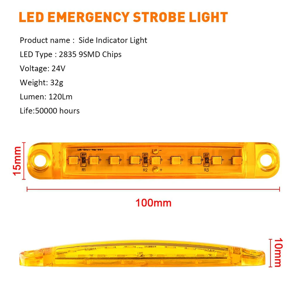 External Lights Indicator Lights For Car Blue Green Yellow 9 LED Long Lasting 24V Car Accessories For Car Trailer
External Lights Indicator Lights For Car Blue Green Yellow 9 LED Long Lasting 24V Car Accessories For Car Trailer