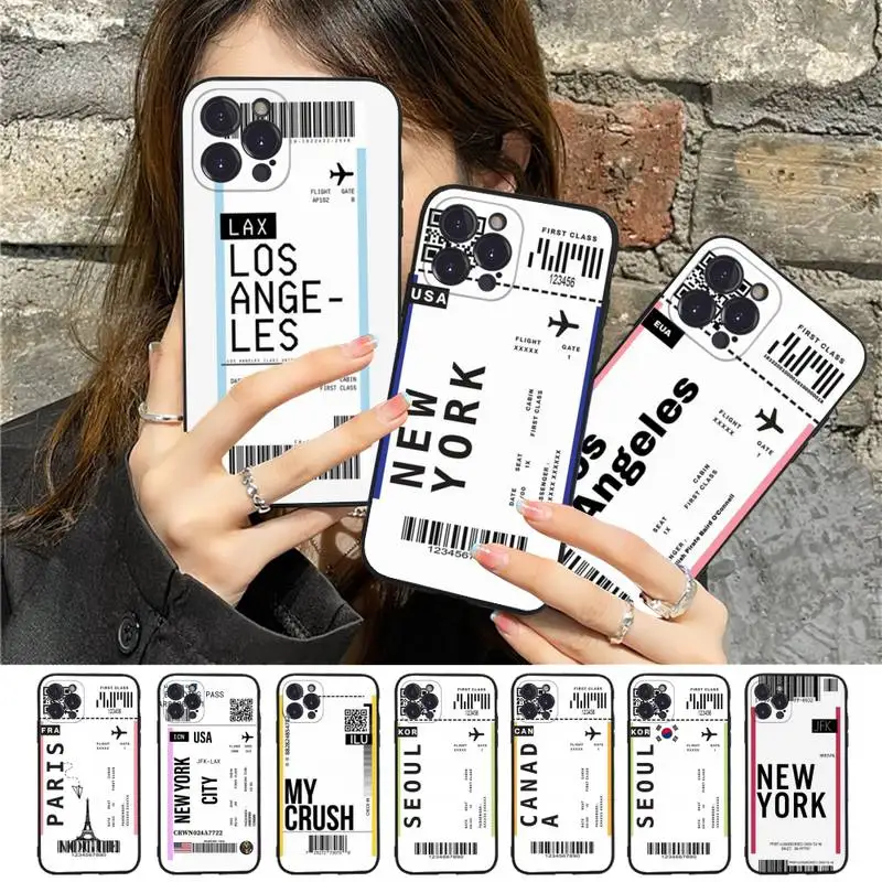 FHNBLJ Travel ticket Phone Case For iPhone 13 Pro MAX 14 11 12 Mini X XS XR 6 7 8 Plus SE 2020 Soft TPU Cover
FHNBLJ Travel ticket Phone Case For iPhone 13 Pro MAX 14 11 12 Mini X XS XR 6 7 8 Plus SE 2020 Soft TPU Cover