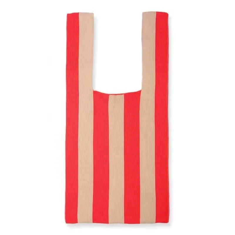 1 PC New Fashion Women Stripes Tote Bag Knitting Small Mini Shopping Bag Foldable Small Shopping Bag Grocery Pouch Handbag
1 PC New Fashion Women Stripes Tote Bag Knitting Small Mini Shopping Bag Foldable Small Shopping Bag Grocery Pouch Handbag