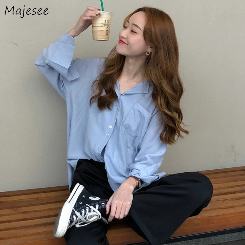 Shirts Women Solid Simple All-match Office Lady Elegant Casual Soft Korean Style Womens Lazy Retro Blouses Basic Daily Classic
Shirts Women Solid Simple All-match Office Lady Elegant Casual Soft Korean Style Womens Lazy Retro Blouses Basic Daily Classic