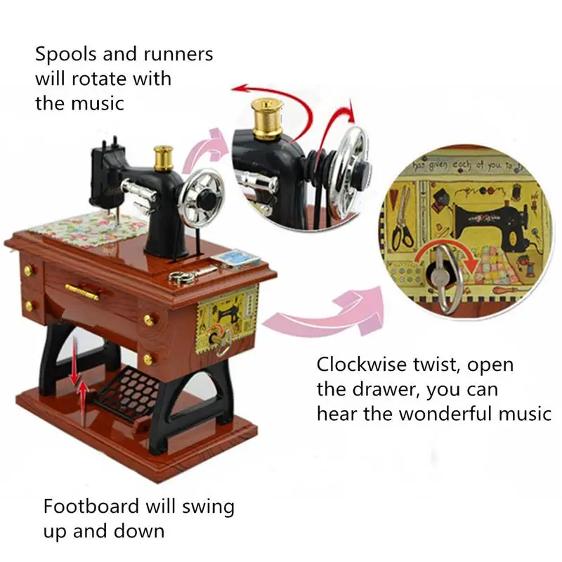 Functional Music Box Vintage Vintage Design Classic Perfect Home Decoration Easy To Use Sewing Machine Music Box Home Decoration
Functional Music Box Vintage Vintage Design Classic Perfect Home Decoration Easy To Use Sewing Machine Music Box Home Decoration