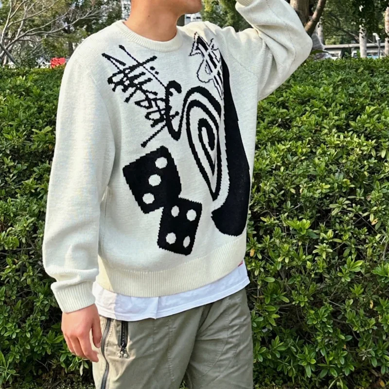 American Fashion Sweaters Unisex Print Design Pullover Shirts For Women Casual Men's Harajuku Tops Versatile Loose Knitted Shirt
American Fashion Sweaters Unisex Print Design Pullover Shirts For Women Casual Men's Harajuku Tops Versatile Loose Knitted Shirt