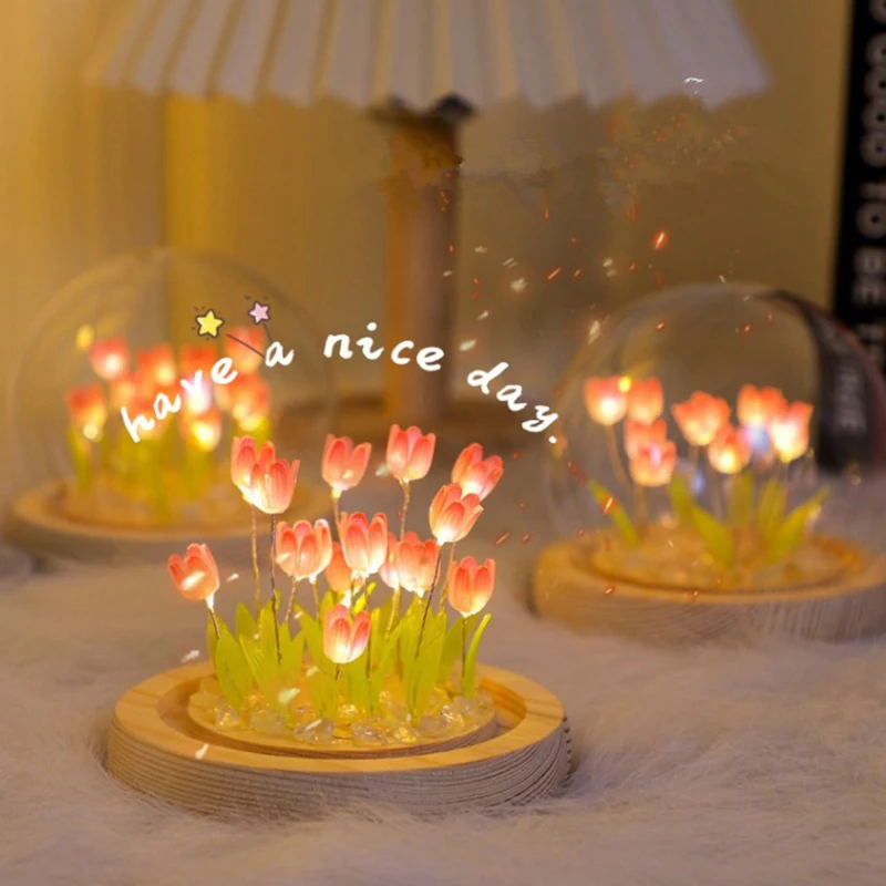 Handmade Tulip Night Light Heat Shrinkable Film DIY Material Bedside Ornament Home Decor Exquisite Gift For Mother Gitlfriend
Handmade Tulip Night Light Heat Shrinkable Film DIY Material Bedside Ornament Home Decor Exquisite Gift For Mother Gitlfriend