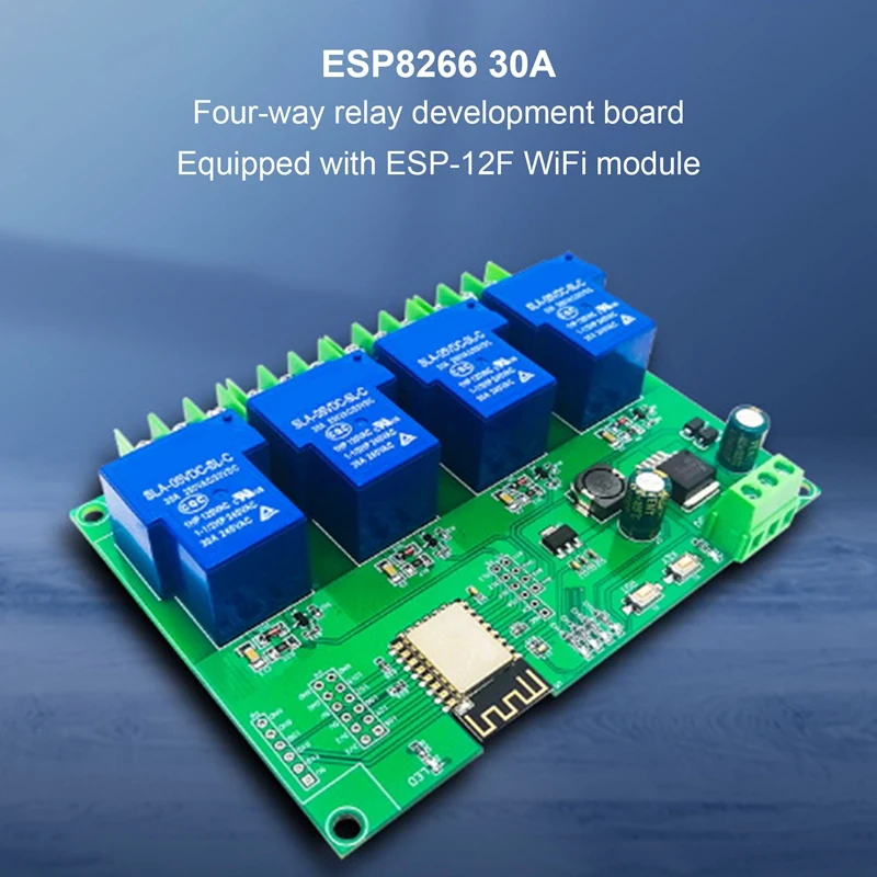 DC7-28/5V Power Supply ESP8266 Development Board Wifi 4-Way 30A Relay Module ESP-12F Development Board 
DC7-28/5V Power Supply ESP8266 Development Board Wifi 4-Way 30A Relay Module ESP-12F Development Board