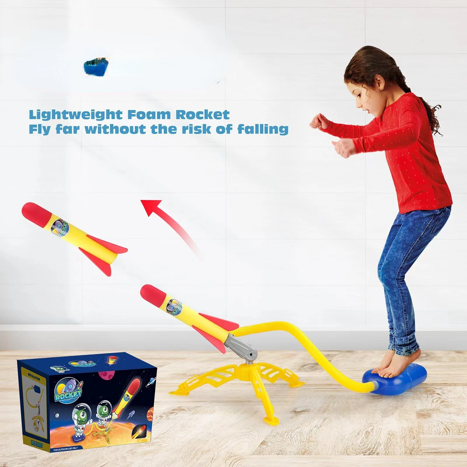 Children's toys Rotating light Catapult launcher Sports leisure Foot operated Rocket
Children's toys Rotating light Catapult launcher Sports leisure Foot operated Rocket