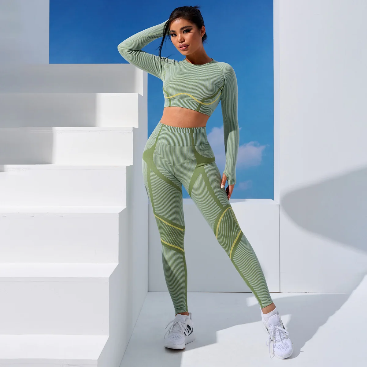 Seamless Women Yoga Clothing for Fitness Gym Suits Women's Fashion Striped Sportswear Hip Lift Leggings Fitness Workout Clothes
Seamless Women Yoga Clothing for Fitness Gym Suits Women's Fashion Striped Sportswear Hip Lift Leggings Fitness Workout Clothes