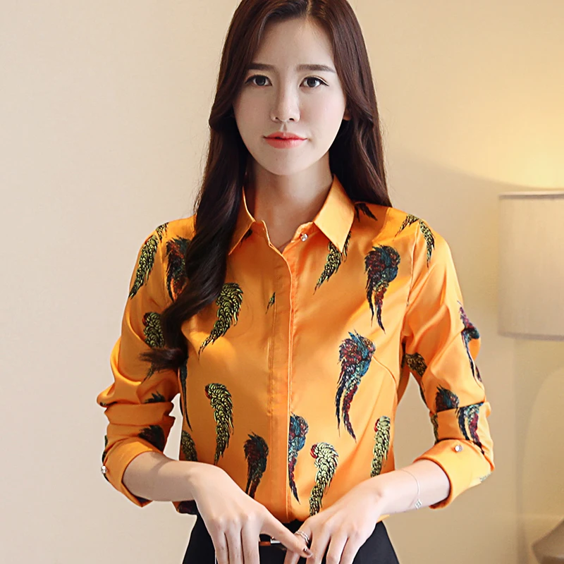 Satin Loose Women's Shirts New Fashion Blouses Printing Polo Spring Casual Top Long Sleeve Summer Korean Style Female Clothing 
Satin Loose Women's Shirts New Fashion Blouses Printing Polo Spring Casual Top Long Sleeve Summer Korean Style Female Clothing