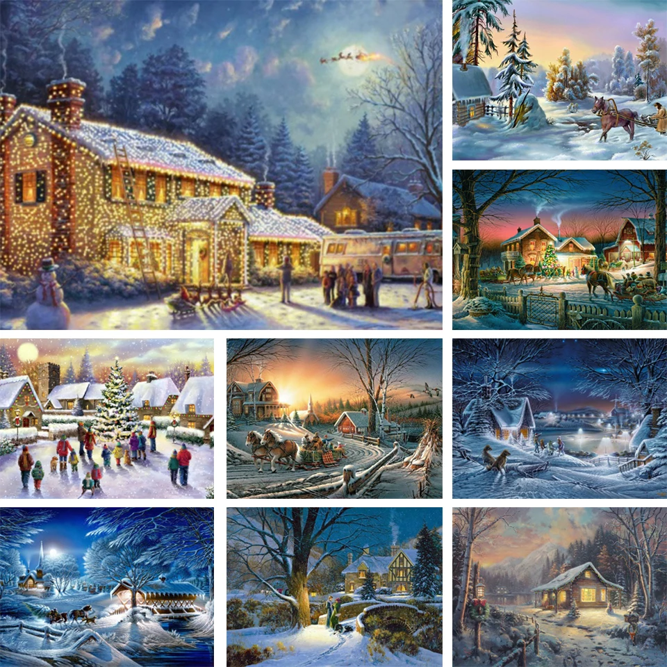 5D DIY Snow House Landscape Diamond Painting Cross Stitch Kit Rhinestone Picture Full Diamond Embroidery Gift Mosaic Decoration
5D DIY Snow House Landscape Diamond Painting Cross Stitch Kit Rhinestone Picture Full Diamond Embroidery Gift Mosaic Decoration