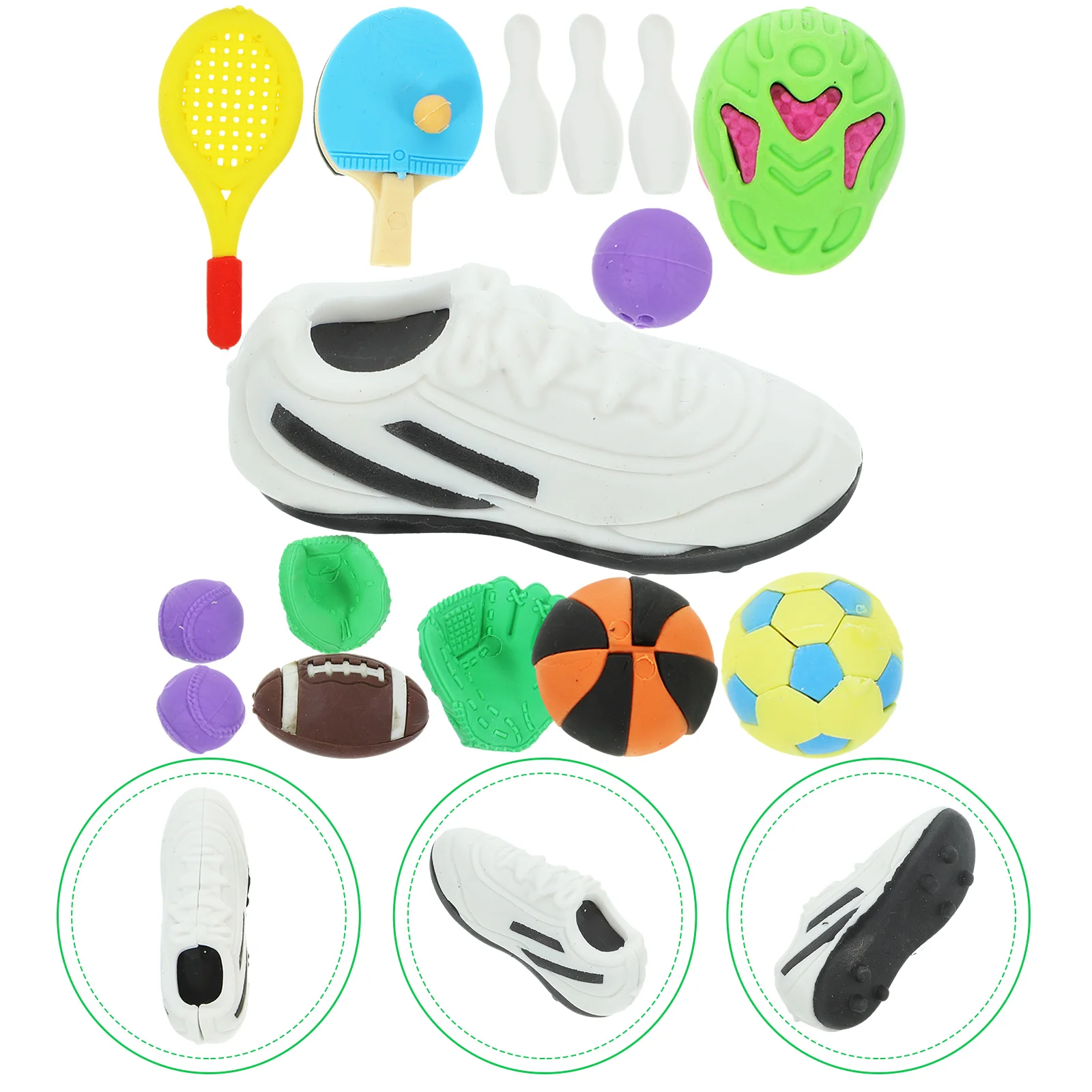 50Pcs Eraser Rubber Eraser Erasers Miniature Soccer Basketball Football Baseball Set Kids Stationery ( Mixed Style )
50Pcs Eraser Rubber Eraser Erasers Miniature Soccer Basketball Football Baseball Set Kids Stationery ( Mixed Style )