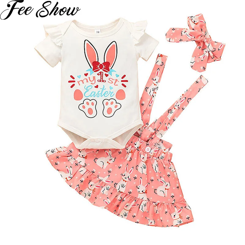 Newborn Infant Baby Girls Easter Outfits Bunny Ruffle Short Sleeve Romper Suspender Strap Skirt with Headband Clothes Set
Newborn Infant Baby Girls Easter Outfits Bunny Ruffle Short Sleeve Romper Suspender Strap Skirt with Headband Clothes Set