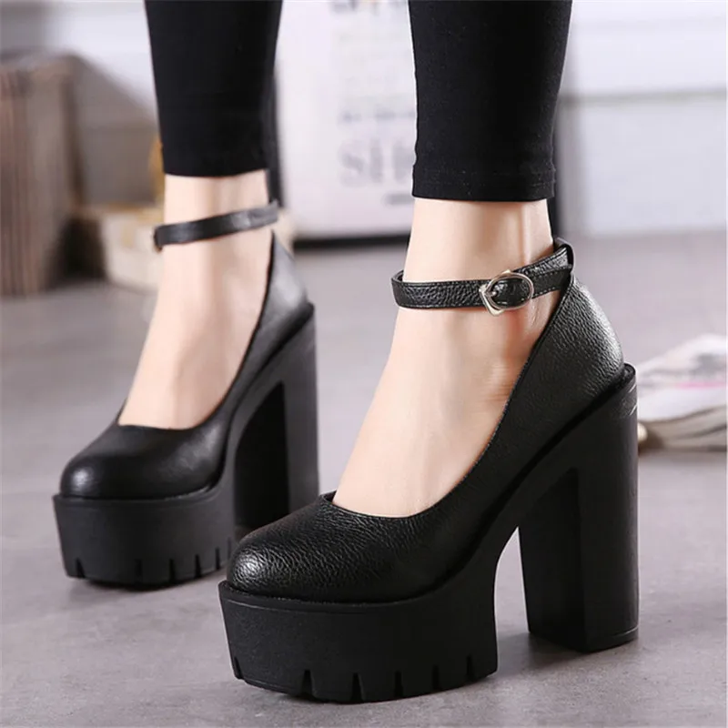 Woman Thick High Heels Shoes Ladies Sexy Platform Pumps Gothic Punk Style Ankle Strap Casual Shoes Ruslana Korshunova Model Pump
Woman Thick High Heels Shoes Ladies Sexy Platform Pumps Gothic Punk Style Ankle Strap Casual Shoes Ruslana Korshunova Model Pump
