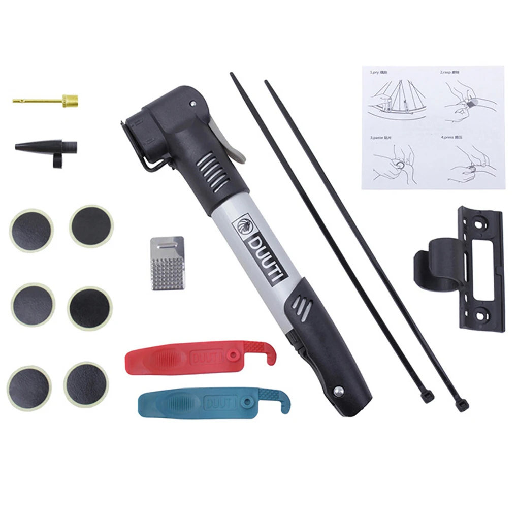 Mountain Bike Tire Inflator Repair Patch Nozzle Kit Portable Bicycle Tyre Pump Adhesive Patches Set
Mountain Bike Tire Inflator Repair Patch Nozzle Kit Portable Bicycle Tyre Pump Adhesive Patches Set