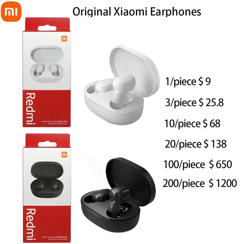 Original Xiaomi headset Redmi Airdots 2 white true wireless bluetooth headset Airdots 2 in-ear earbuds lot
Original Xiaomi headset Redmi Airdots 2 white true wireless bluetooth headset Airdots 2 in-ear earbuds lot